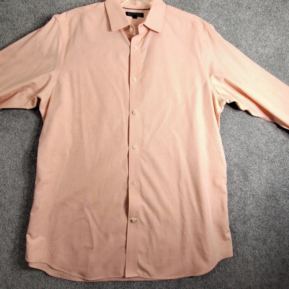 Banana Republic Shirt Men's XL Slim‎ Fit Non-Iron Dress Tailored Wrinkle-Free